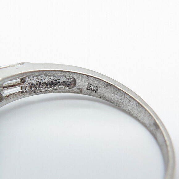 925 Sterling Silver White & Blue C Z Ring Size 8.75 - Picture 7 of 8